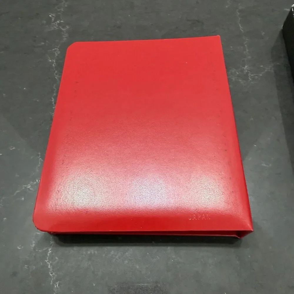 Vintage Blume Japan Ring Bound Address & Appointment Book Red Faux Leather Box